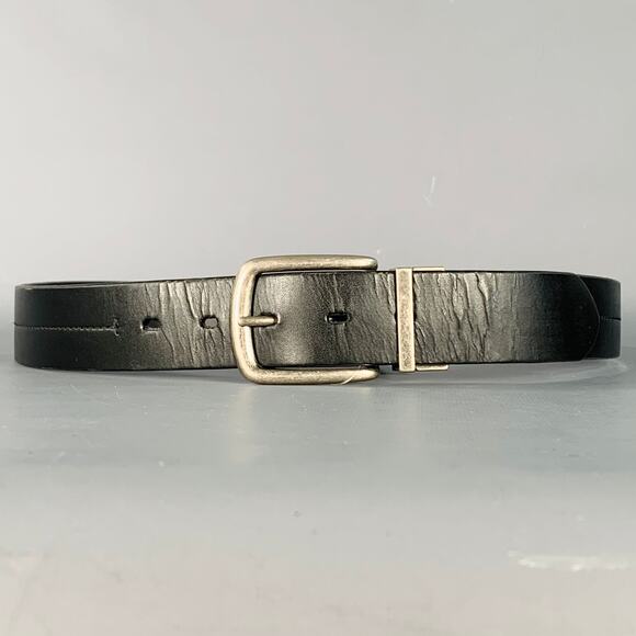 BILL ADLER DESIGN Size 34 Black Brown Silver Reversible Leather Belt - Picture 1 of 9